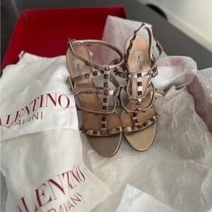 Valentino Women's Gold Strappy Heels